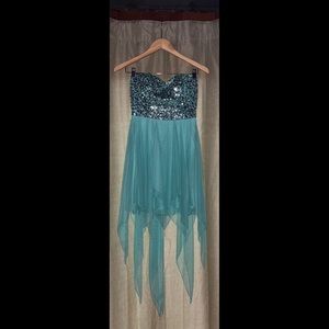 Teal Hi-Lo Gown